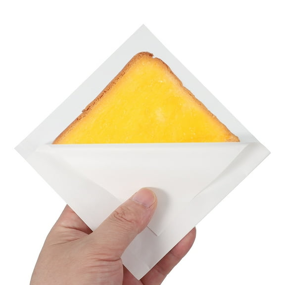 Uxcell 200 Pcs Pastry Bags, 4.7 x 4.7" Double Open Wrappers Sandwich White Paper Bags