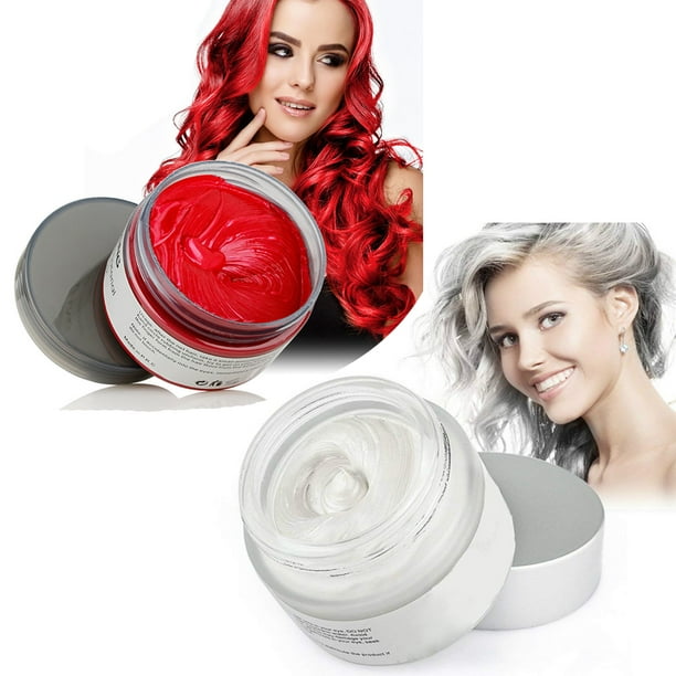Mofajang Hair Wax 2 Colors Kit Temporary Hair Coloring Styling Cream Mud Dye - White, Red Mofajang Hair Wax 2 Colors Kit Temporary Hair Coloring Styling Cream Mud Dye - White, Red