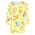 thumbnail image 4 of Aoochasliy Ladies' Casual Easter Tee Print Round Neck Three-quarter Sleeve T-shirt Soft Comfortable Fashion Daily Top for Easter Party Daily Wear Holiday, 4 of 5