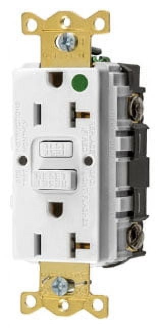 Hubbell Autoguard Hospital Grade Standard Gfci Receptacle, White, Nema 5-20R, 125 Volts, 20 Amps