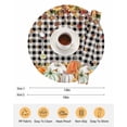 thumbnail image 6 of 15 Inch Round Placemats Set of 6, Orange Pumpkins Fall Non Slip Heat Insulation PP Table Mats, Thanksgiving Botanical Black Plaid Washable Place Mats for Kitchen Dining Party Table Decor, 6 of 7