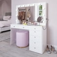 thumbnail image 4 of Boahaus GRWM Diana White Makeup Vanity with 7 Drawers, Mirror, Lights & Charging Station, 4 of 14