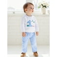 thumbnail image 6 of Qmyliery Baby First Birthday Outfit Goose Embroidered Long Sleeve Sweatshirt Plaid Pants 2 Piece Set, 6 of 9