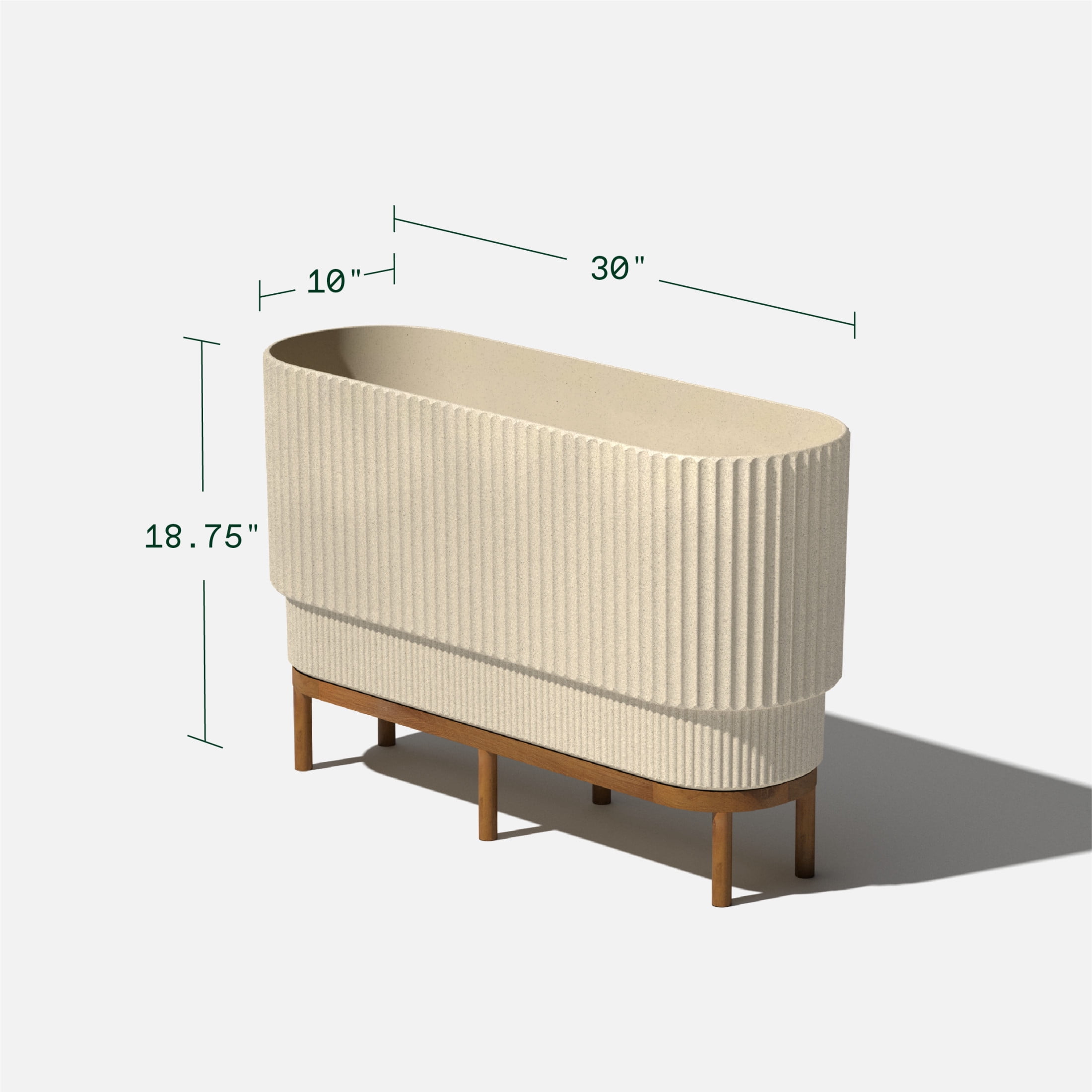 Veradek Demi Series Raised 30" Long Plastic-Stone Planter - (Sand/Brown, 2 Pack)