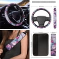 thumbnail image 3 of HUIACONG Butterfly Cherry Blossom Foldable Car Seat Covers Full Set Easy to Install Steering Wheel Cover Trash Can Seat Belt Pads Cover Rearview Mirror Cover Auto Interior Accessories Set of 12, 3 of 6
