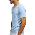 thumbnail image 5 of Men's Short Sleeve Henley T-Shirts Ribbed V Neck Slim Fit Stretchy Casual Summer Fashion Textured Button Down Pullover Tops, 5 of 9