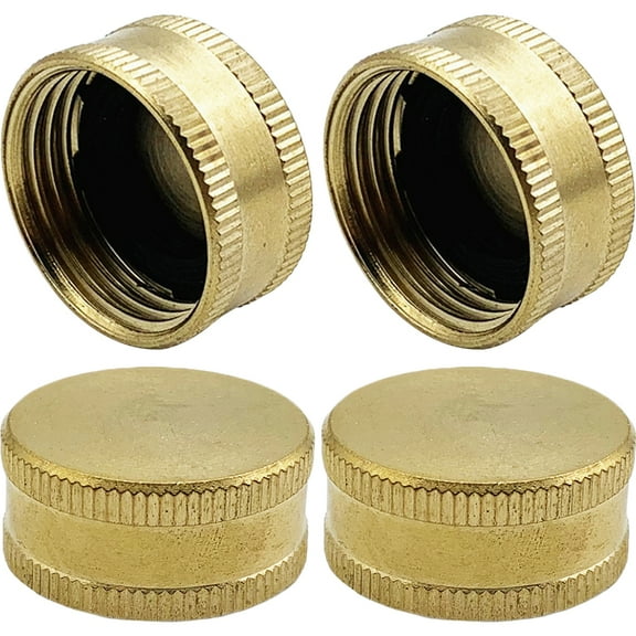 4 Pcs Garden Hose Cover Connector Stopper Brass Fitting End Caps Metal Female for Thread
