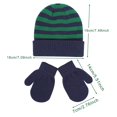 thumbnail image 3 of Boys Girls Winter Hat and Gloves Set, Striped Knit Beanie with Matching Gloves for Kids 4-8 Years, Warm Windproof Two-Piece Set for Cold Weather, Children's Ear Protection Winter Accessories Set Blue, 3 of 3