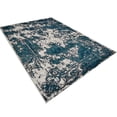thumbnail image 3 of RUGSOTIC CARPETS MACHINE MADE HEATSET POLYPROPYLENE AREA RUGS - 8'x10', Rectangle Shape, Ivory Blue Color, Abstract Modern Design, High Pile Machine Made Area Rugs for Living Room, Bed Room (M00022), 3 of 7