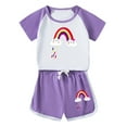 thumbnail image 1 of Odeerbi 1-12 Años Niños Niñas Conjuntos de Verano Estampado Algodón Manga Corta Raglan Camisas Pantalones Cortos Conjunto de Dos Piezas, 1 of 3
