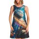 thumbnail image 1 of Balery Colorful Planet Universe Vestidos de verano para mujer con estampado: vestido holgado sin mangas, vestido playero informal y cómodo para días calurosos., 1 of 7