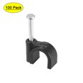 thumbnail image 3 of Uxcell 7mm Nail Cable Clamps Black for Home Office Cords Management 100 Pack, 3 of 5