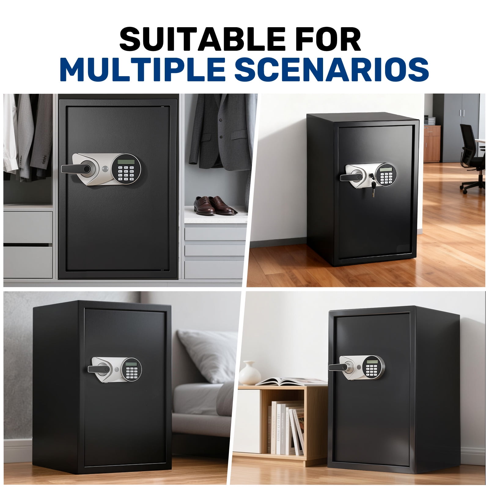 Safe Box,Blacksmith 3.0 Cuft Biometric Safe Lock Box with Fingerprint,Code and Keys Access,16 Gauge Solid Steel Heavy Duty Security Money Safe Lock Cabinet with Fireproof Document Bag,Black