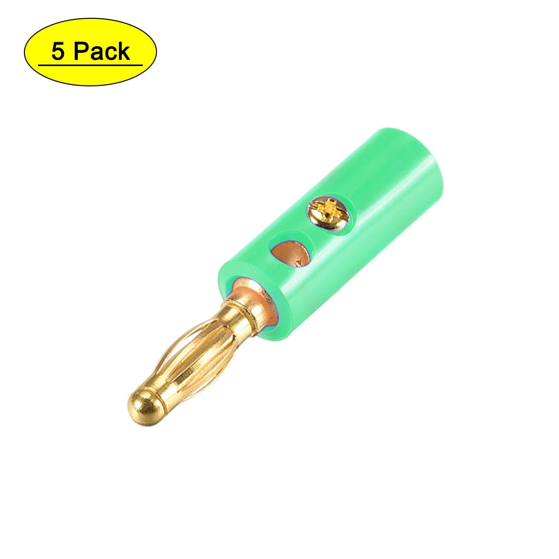 Uxcell 4mm Banana Speaker Cable Screw Plugs Connectors Green Jack