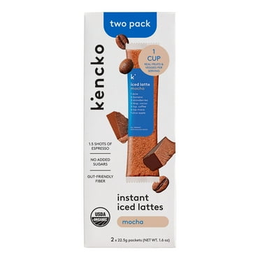 Kencko Mocha Organic Instant Iced Latte Two Pack, Powdered Drink Mix, .79 oz