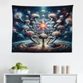 thumbnail image 3 of Ambesonne Mushroom Wall Hanging Tapestry, Astral World Psychedelic, 28"x23", Dark Blue Multicolor, 3 of 3