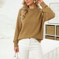 thumbnail image 6 of vigerkar Womens Casual Sweaters Long Sleeve Crew Neck Trendy Sweater Tops Fashion Knitwear (Khaki, XL), 6 of 9