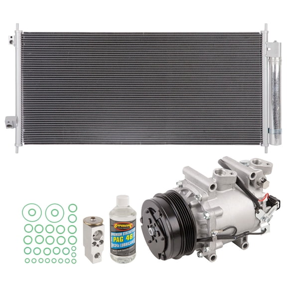 A/C Kit w/ AC Compressor Condenser & Drier For Honda Fit 2009 2010 2011 2012 2013 - BuyAutoParts