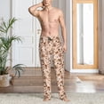 thumbnail image 5 of Uemuo coffee tea pots Pattern Men's Wide Leg Palazzo Lounge Pants with Pockets Light Weight Loose Comfy Casual Pajama Pants-Large, 5 of 9