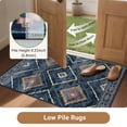 thumbnail image 3 of NewBuros 9'x12' Area Rugs for Living Room, Non-Slip Machine Washable Rugs, Soft Stain Resistant Low Pile Vintage Distressed Print Western Indoor Carpet, Darkblue, 3 of 9