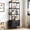 Black, variant on 71" Tall Bookshelf with Sliding Door Cabinet, 4-Tier Modern Bookcase, Freestanding Storage Organizer with Adjustable Footpad, Walnut