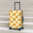 thumbnail image 6 of Gukieu Light Yellow Plaid Sunflower Print Suitcase Protective Cover, Elastic Zipper Buckle Suitcase Protective Cover, Suitable for Travel, Business Trip-Large, 6 of 7