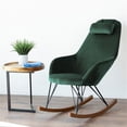 thumbnail image 2 of Jayce Fauteuil Berçant d'Appoint Moderne en Velours pour Salon Intérieur, Vert, 2 of 7