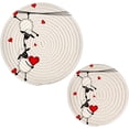 thumbnail image 5 of SKYSONIC White Sheep Love Pot Holders Trivets, 2 Pcs Heat Resistant Trivets,Valentine's Day Cotton Thread Weave Mats for Hot Pads Pans Pot Bowl Teapot for Kitchen Decor, 5 of 7