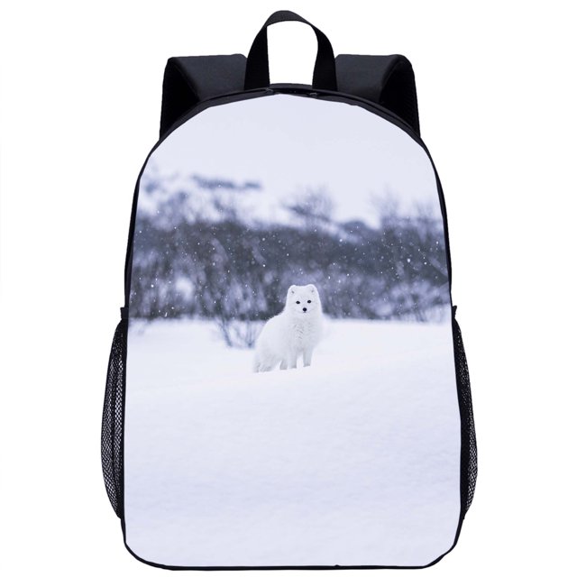 Arctic Fox-mochila escolar para niños y niñas, bolsa para portátil de viaje con estampado 3D, 17 pulgadas, regalo de temporada escolar