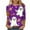 Purple, variant on Enjoytime Plus Size Women Blouses Halloween Printed Round Neck Tops Fashion Summer Casual 3/4 Sleeve Shirts