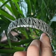 thumbnail image 4 of Silver Vintage Oval Bracelet Retro Elegant Open Cuff Bracelet for Men, 4 of 9