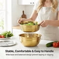 thumbnail image 6 of 3 in 1 Stainless Steel Grater Shredder Slicer with Colander Drain Basin Bowl for Vegetables Fruits Salad as Washing Basket in Kitchen, Gold, 10.23inch, 6 of 6