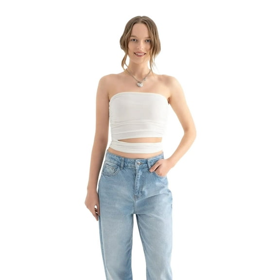 Strapless Cut Out Bandeau Top