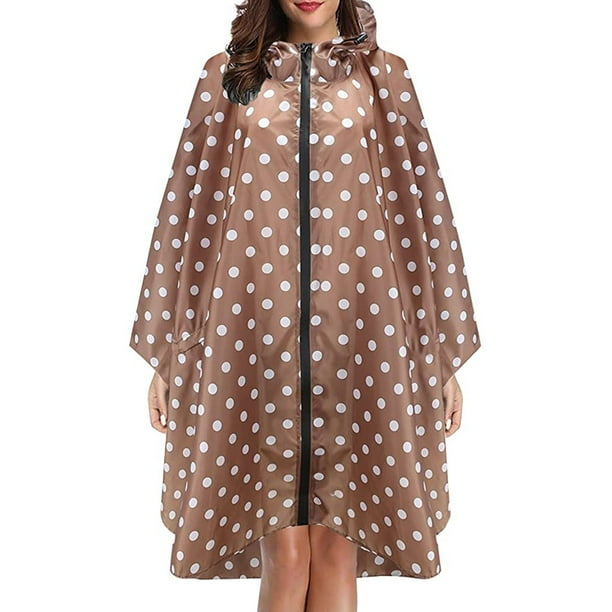Forme a mujer la capa de la chaqueta de la lluvia que imprime con capucha para los adultos con las tapas de los bolsillos Fridja BV0+1913