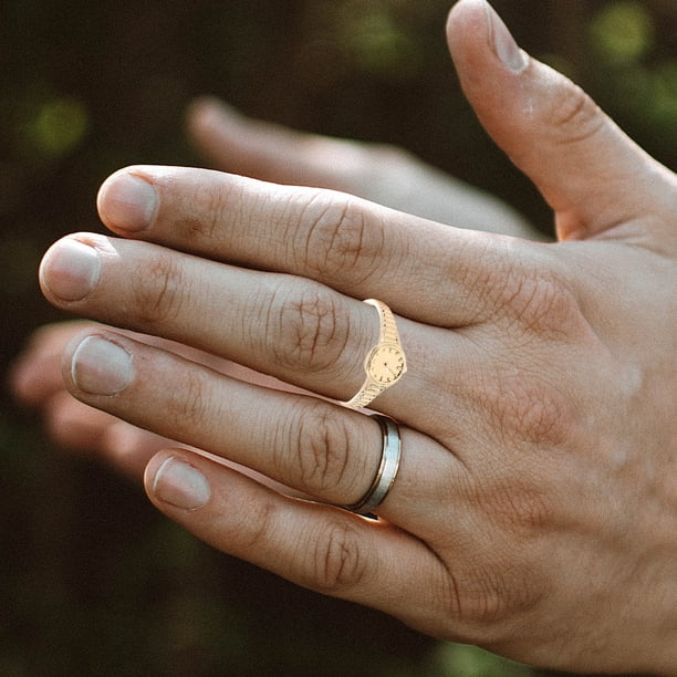 BESTYASH Anillo Dorado Abierto Con Sofisticado Ajustable Para Mujer Uso Diario Y Ocasiones