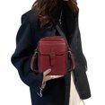 thumbnail image 2 of PU Leather Small Crossbody Cell Phone Bag with Adjustable Removable Strap Zipper Shoulder Handbag Purse Cellphone Bag Wallet Purse for Women Men (Red), 2 of 10