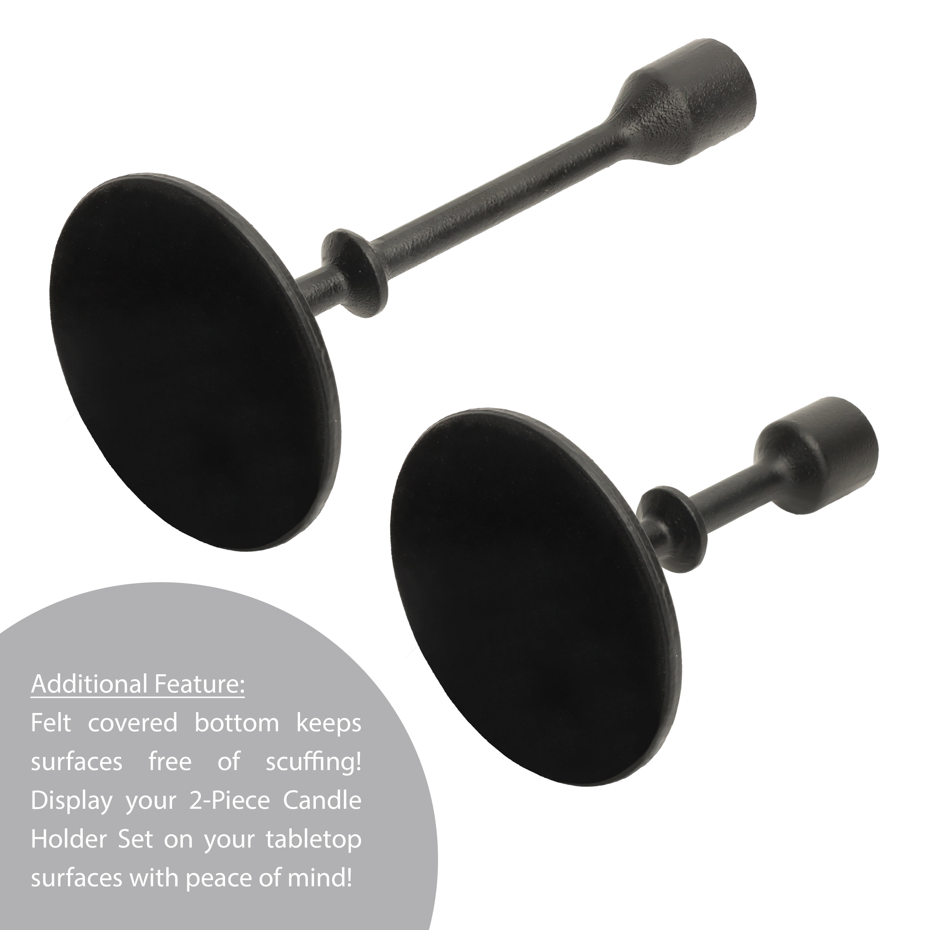 Better Homes & Gardens Black Satin Finish Metal Taper Candle Holder Set, 2-Pack