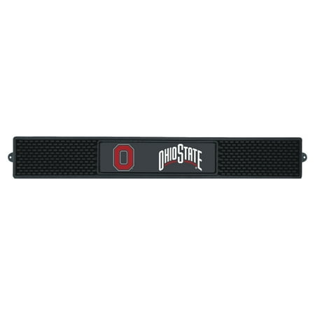 Logo Runner Mat - 13999 Fanmats College NCAA Ohio State University 3.25 Inch x 24 Inch Durable vinyl 3-D molded Team logo rubber Drink Mat