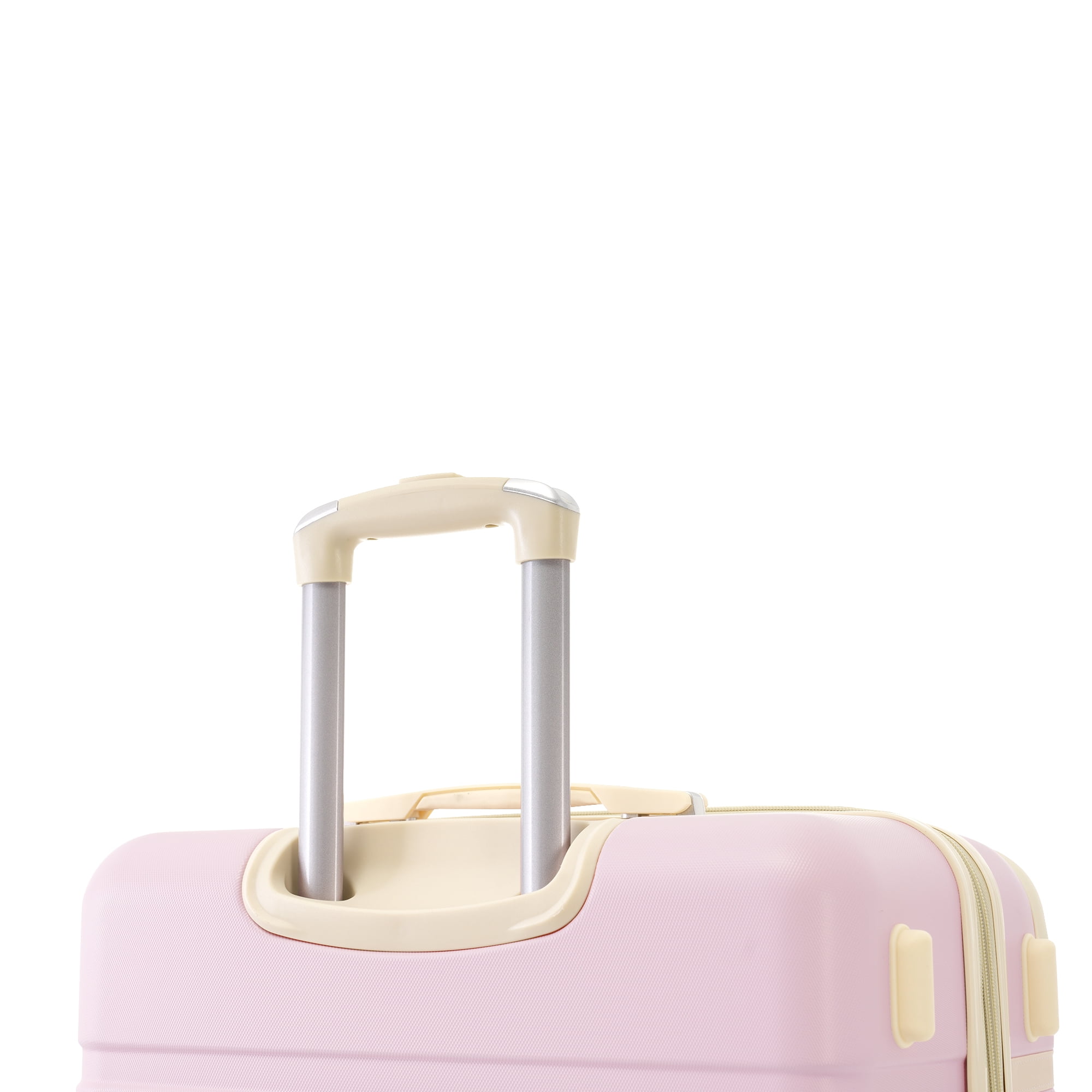 Hardshell Luggage Sets with Bags Lightweight Suitcase Double Spinner Wheels with TSA Lock ,Single Vintage Luggage 24 IN,Light Pink