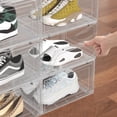 thumbnail image 4 of Yesdate Large 6 Pack Shoe Storage Box, Plastic Stackable Shoe Organizer for Entryway, Sneaker Containers Bin Display Case with Magnetic Door, Clear, 4 of 6