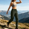 thumbnail image 3 of Hurxie Womens Athletic Pants Lightweight Quick Dry Jogging Pants with Pockets for Lounge, Workout, Hikking, Golf, Travel with Zipper Green,S, 3 of 7