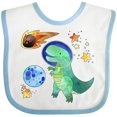 thumbnail image 3 of Inktastic Tyrannosaurus Rex Vs. Meteor Fun Space Dinosaur Boys or Girls Baby Bib, 3 of 4