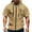 Khaki, variant on Men's Casual Short-sleeved Sweatshirt with Multiple Pockets and Zipper - Loose Breathable Solid-color Jacket for Athletic Use, Casual Outings, and Gift Ideas,Army Green,L