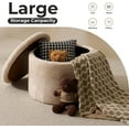 thumbnail image 6 of Modern Round Storage Ottoman with Reversible Tray Lid,Chenille Ottoman Foot Stools, Ottoman Footstool with Hidden Storage, Storage Ottoman for Living Room, Multi-Functional Footrest, Beige, 6 of 9