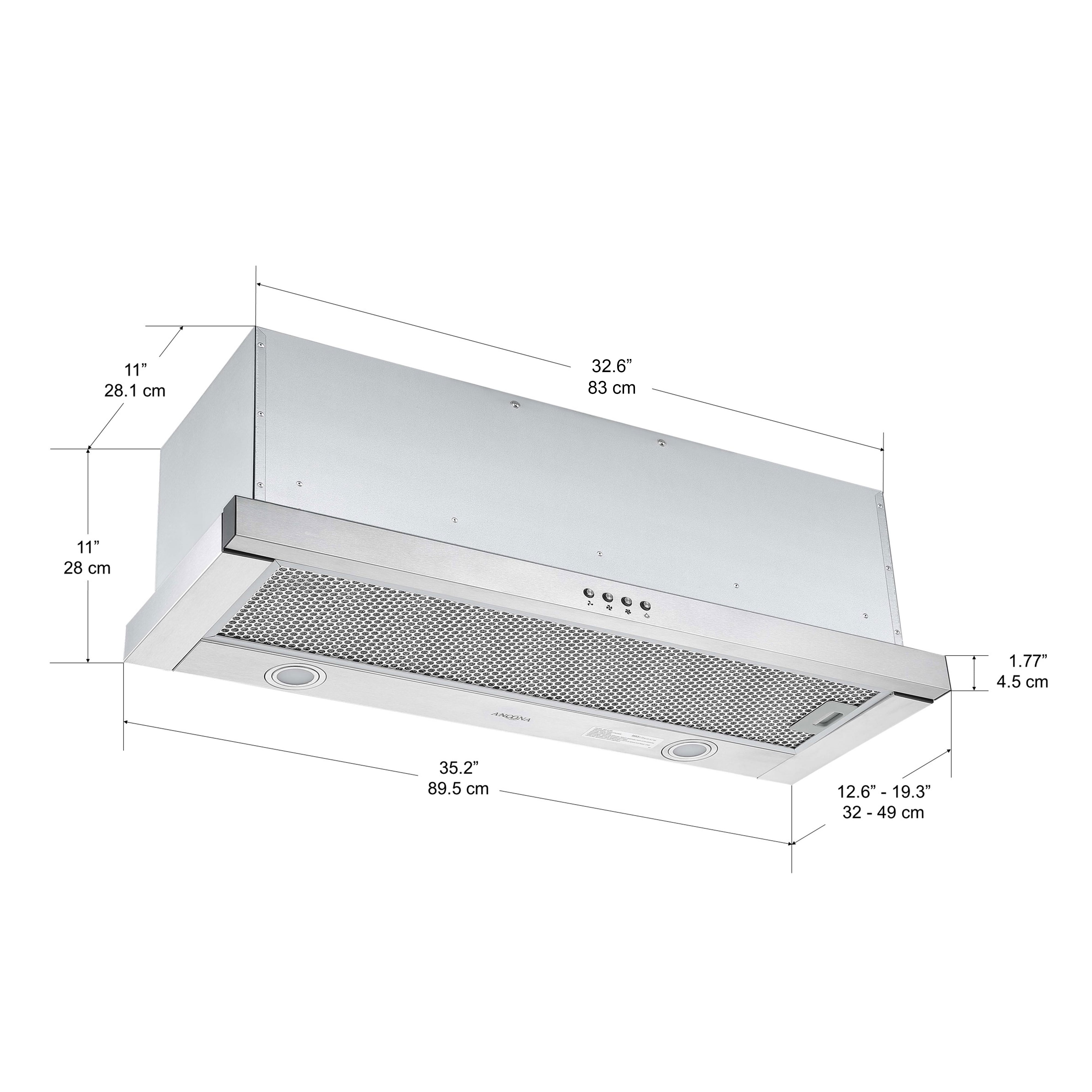 st george slide out rangehood