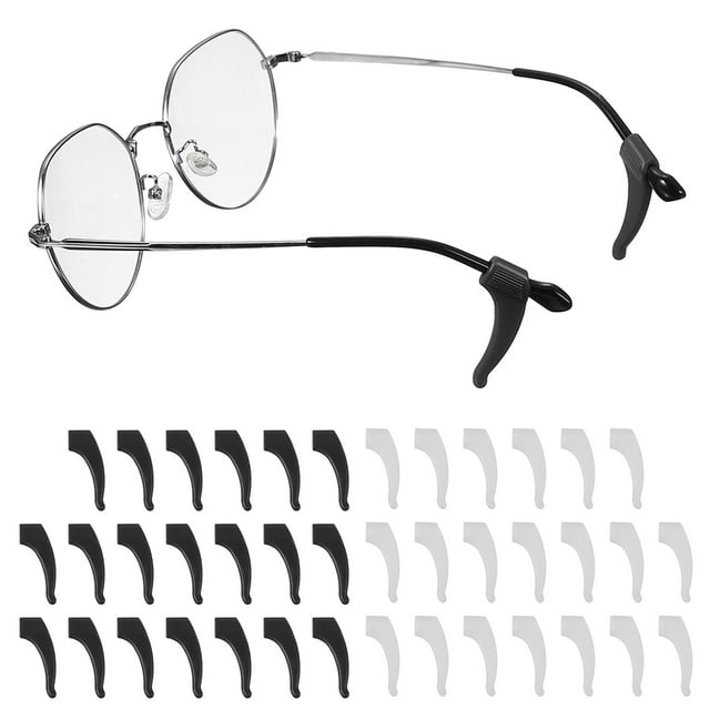 Grapas de Silicona para Gafas Uxcell, Soportes Antideslizantes para Gafas, Ganchos de Agarre Negro/Transparente