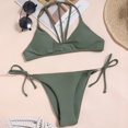 thumbnail image 3 of WREESH Women Solid Bikini Two-Piece Swimwear Swimsuit Beachwear Set, 3 of 5