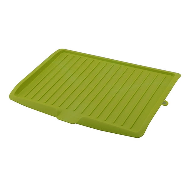 Kitchen Utility Draining Board-Light Weight, Space Efficient, Home Sink-Side Draining Mat-Kitchen Dish Rack Tray Drainer (Green)