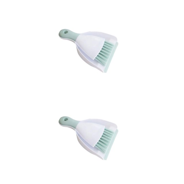 Advancent Juego de escoba y recogedor de plástico fáciles y eficientes para una limpieza rápida Cepillo duradero y recogedor verde verde 75×44.5×45cm 2piezas