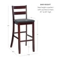 thumbnail image 6 of Linon Torino 31" Soho Ladder Back Indoor Wood Counter Stool, Merlot/Dark Brown Faux Leather, 6 of 9